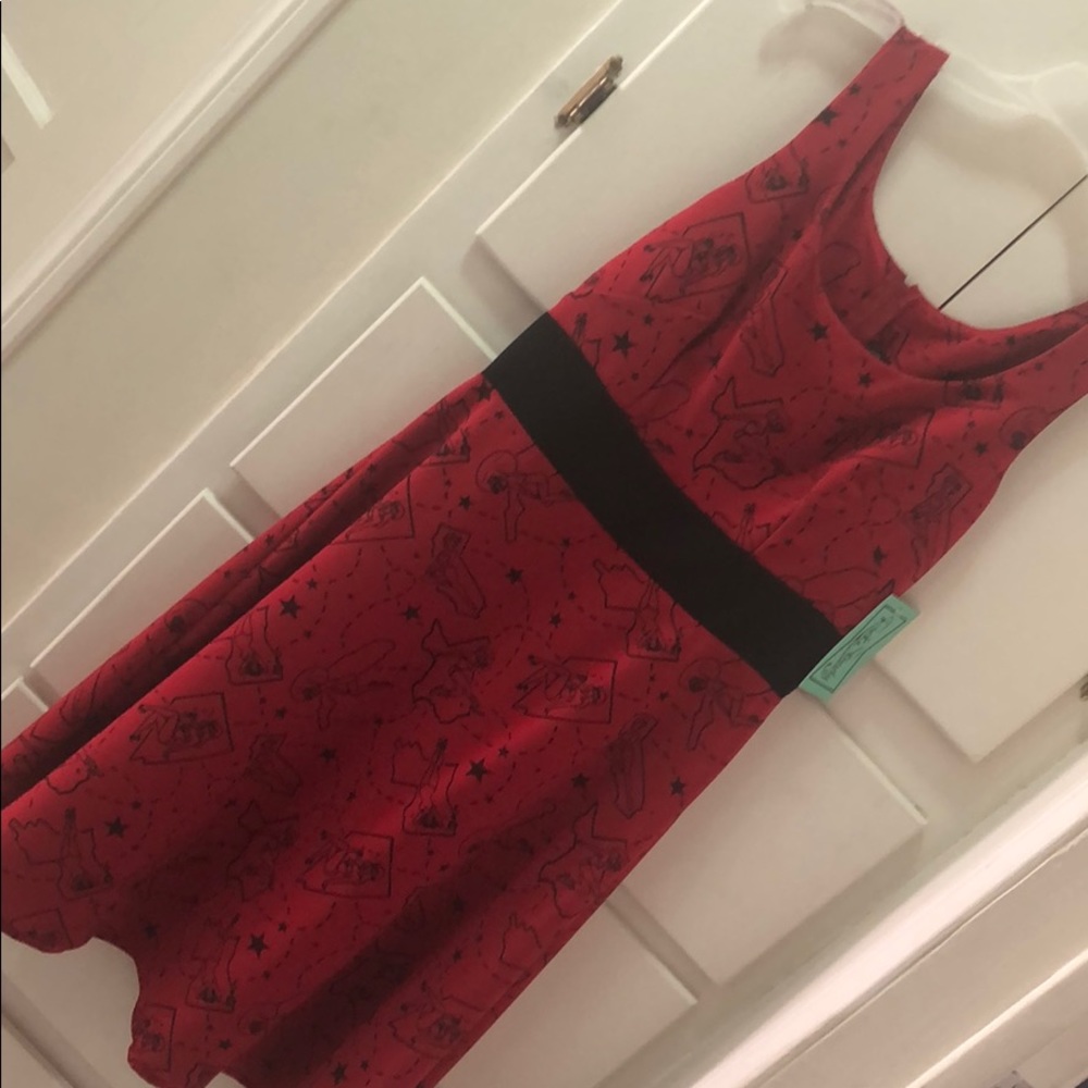 Rocksteady red cowboy swing dress